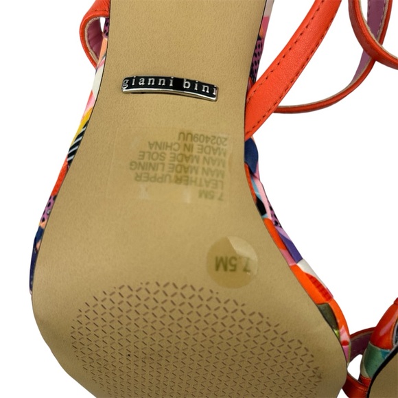 Gianni Bini Fionah Leather Multi color Strap Dress Heels Size 7.5 - Picture 7 of 8